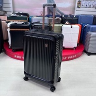KANGOL 袋鼠 前開式行李箱 時尚大方 輕量耐磨 防刮拉絲紋路 滑順飛機輪（黑色)24吋中箱$4680