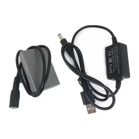 BLS-5 Dummy Battery + USB Adapter Charging Cable for Olympus E-P1 E-P2 E-P3 E-PL1 Cam Power Bank as 