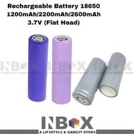 Rechargeable Battery 18650 1200mAh/2200mAh/2600mAh 3.7V (Flat Head)