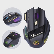 Gaming Wireless Mouse USB IMICE GW-X7 3200DPI Dual Mode Rechargeable 7 Keys 2.4Ghz Silent Mouse Blue