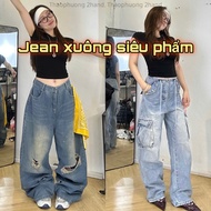 (up date 1/2) CARGO JEANS Y2k/ BOX POCKET/ WIDE STRAIGHT-LET JEANS /KAKI 2HAND