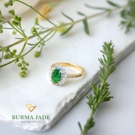 [BJ180] Product Name- Gold Ring with Natural Jadeite Jade