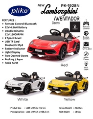 PROMO- MAINAN MOBIL AKI ANAK PLIKO PK 1928 N LAMBORGHINI AVENTADOR LISENSI CS - VICTORIOUS21