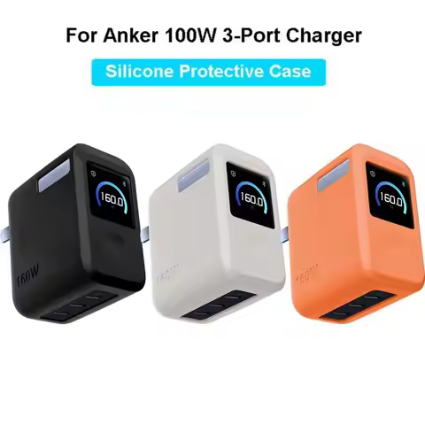 Shockproof Silicone Case Dustproof Soft Protective Cover Solid Color Portable for Anker Prime Charge