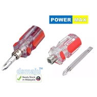 [ 2 In 1 Function ] 2 Way Screw Driver 80mm Compact Two Way Screwdriver Flat Slotted Phillips Head P