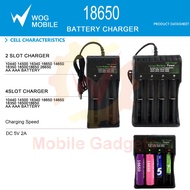 USB 18650 lithium fast charger 2 4 slots li-ion Rechargeable 3.7V 4.2V Battery 18650 18500 18350 266
