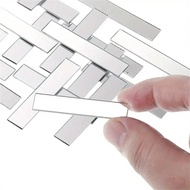1set/100pcs 0.39x1.96inch Acrylic Rectangular Mirror Mosaic Patch Non-Self-Adhesive Handmade DIY Dec