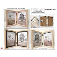 [VS] 2IN1 DOUBLE PHOTO FRAME AESTHETIC WOODEN,STAND VERTICALLY PHOTO DISPLAY HOLDER FRAME 4X6