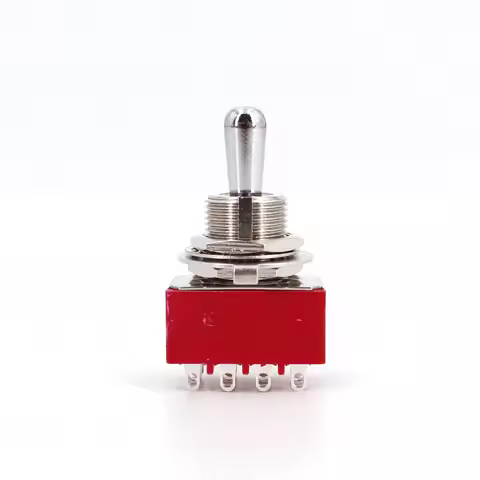 SH T845 Large Lever 12-Pin ON-ON-ON 4PDT 12mm Panel Mount Toggle Switch 5A/125VAC for Electric Guita