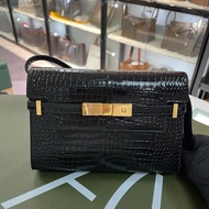 YSL 黑金 manhattan 鱷魚皮 2024年7月單 24.5cm 小號單肩包🖤