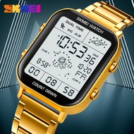 Men's square watch Waterproof electronic watch Stainless steel student alarm clock watch