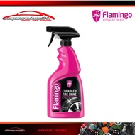 FLAMINGO ENHANCED TIRE SHINE SILICONE BASE 500ML - Wet look tire black, deep shine, easy spray formu
