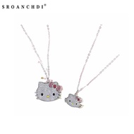 sroanchdi hello kitty necklace sterling silver s925 hello kitty necklace for women and kids