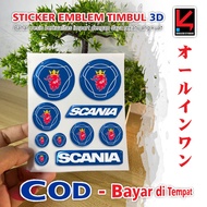 SCANIA EMBLEM RAISED MOTORCYCLE STICKER ALL IN ONE 3D FLEXIBLE RAISED EMBLEM
