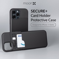 [MoonX] SECURE+ For iP 13/ 12/ 11/ Pro/ Pro Max Case Armor With Card Holder Slot Drop Protection Casing Cover