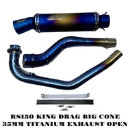 RS150 KING DRAG 35/51MM EXHAUST OPEN TITANIUM OFFER