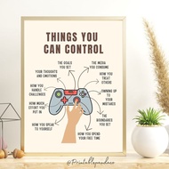 Mental Health Control Poster Therapy & School Counselor Decor Calm Corner Psychologist Office Self C