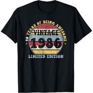 Men's cotton T-shirt Vintage 1986 Limited Edition 40 Year Old Gifts 40th Birthday T-Shirt