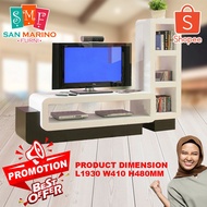 Ready-Fixed 5 Feet Solid TV Cabinet Wood (White & Black)