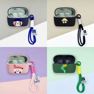 For Jabra Elite 4 Active Case Cartoon Baseball Cute Cat Lanyard Pendant Charm Silicone Soft Case Jab