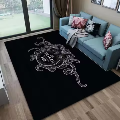 Spiced Rum Kraken-Black Pattern Carpets Bedroom Play Mats Bedroom Decor Carpet Livingroom Rug Crawl