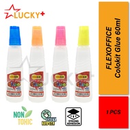 Flexoffice Colokit Glue 60ml (1'pcs) | Gam Cair Sekolah | Water Glue | Liquid Glue