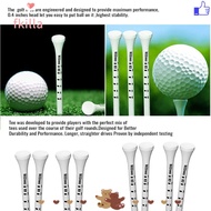 FKILLA 100pcs White Striped Golf Tee, 69/83mm Digital Scale Golf Wood Tees, Durable Wooden Golf Hold