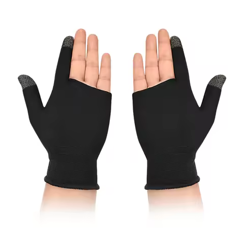 1 Pair Palm Fingertip Gloves Anti-slip Gamer Gloves Sweatproof Mobile Phone Finger Sleeves Breathabl