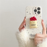 Ins Style Splatter Paint Bread Tomato Phone Stand Full Cover for OPPO Reno14/13/A3 X9/X8S+ K11 X7Ult