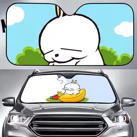 Cartoon M-Mashimaro Sun Visor Aluminum Foil Windshield Sunshade, UV Protection Heat Insulation Reusa