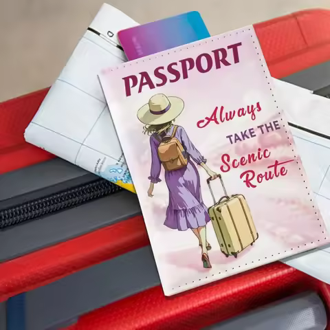 2025 New UV Color Printing Couple Passport Unisex Cover Passport Holder Ticket Clip Passport Wallet 