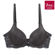 BSC Lingerie ชุดชั้นในลูกไม้เซ็กซี่ รูปแบบ MOLD BRA ฟองน้ำดันทรง มี PAD เสริม - BB6411 BEBL