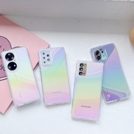 Laser Aurora Clear Case iPhone 7 8 Plus X XS Max XR 11 12 13 14 Pro Max Plus Phone Casing PC Rainbow Clear Cover