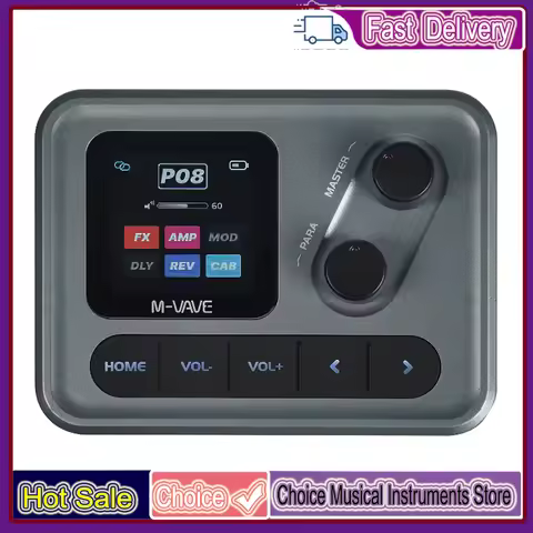 M-VAVE Pocket AMP 1.54" HD Screen Guitar Multi-Effects Processors/6+1 Custom FX Chain/USB-C Audio In