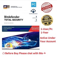 BitDefender Total Security Latest Version (Windows) - 1 User, 1-Year (Email Delivery in 1 hour)