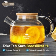 BABETE | One Two Cups Borosilicate Glass Teapot Heat Resistant Strainer Teapot 1L - BR-384 | Origina