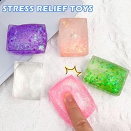 Mini Ice Cube Block Cute Squishy Toy TPR Decompression Stress Relief Ball Stress Reliever Soft Squeeze Toys Novelty Fidget Toy