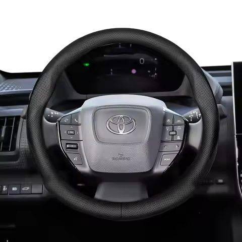 For Toyota 35-36.5cm Round Steering Wheel Cover Ultra-Thin Micro Fiber Leather Camry 86 Scion FR-S G