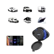 LASTONE Car Power Charger Dual Port USB Type C PD Type A QC 3.0 5V 3.1Ampere