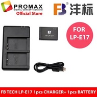 FB Tech Dual Charger +Battery LP-E17 Camera Type C Battery Charger for Canon EOS RP/M6/M6 II/200D/20