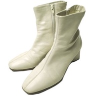 ADAM ET ROPE 2021秋冬彈性短靴 GAA21110 36碼（23公分）米白色側拉鍊鞋 [二手] [ADAM ET ROPE]