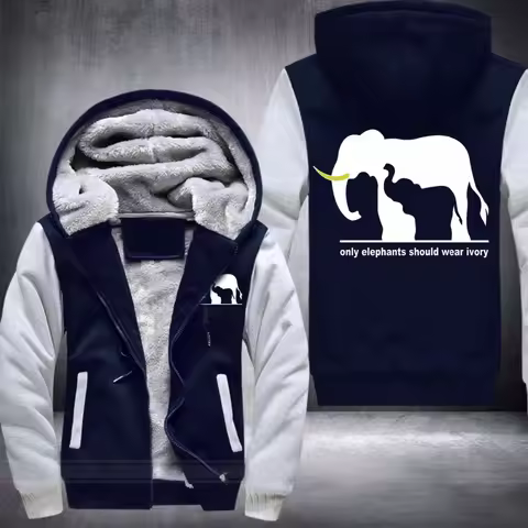 only Elephant should wear ivory WARM FLEECE COAT Jacket men Stiles Stilinski Hoodie Thicken Zip up T