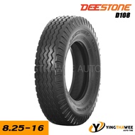 8.25-16 DEESTONE ยางรถบรรทุก รุ่น D108 ผ้าใบ 14PR จำนวน 1 เส้น (ยางใหม่ปี2025) ดอกสร้อย