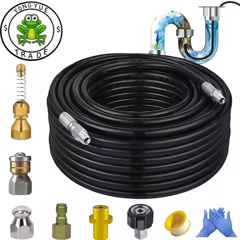 High Pressure Sewer Drainage Cleaning Hose, Pipeline Cleaning Kit, High-Pressure Karcher Nozzle, For