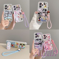 casing oppo a6c 4G case TPU With a wrist strap，With a brace，Cartoon Mirror，Drop-resistant, KN-ZJ