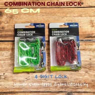 KUNCI SEPEDA RANTAI NOMOR 4DIGIT KECIL 65MM/6.5CM WARNA WARNI MURAH M6105