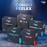 Combo 5 hộp bao cao su Feelex siêu mỏng nhiều gel bôi trơn - 15 chiếc bcs