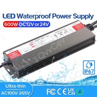 600W LED Driver DC12V 24V IP67 Waterproof Lighting Transformers for Outdoor Lights Power Supply AC17