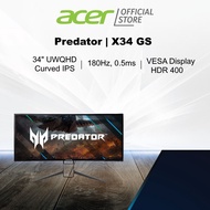 Predator X34 GS 34-Inch UltraWide QHD IPS Curved Gaming Monitor up to 180Hz Refresh Rate (OC)