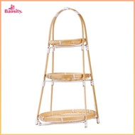 Woven Bamboo Fruit Basket Serving Tray with Handle Snack Organizer Vegetable Storage Plate for Candy